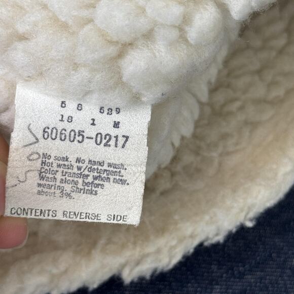 Vintage Levis Vest Mens Medium Denim Sherpa Lined Orange Tab Western Vtg 70s - Picture 5 of 16